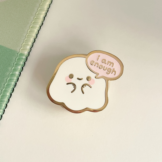 "i am enough" ghostie  - enamel pin