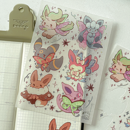 fairy evo friends - holo washi sticker sheet