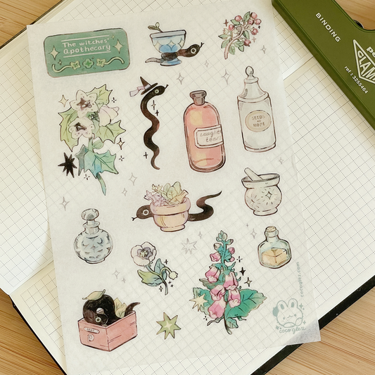 the witches' apothecary - washi sticker sheet