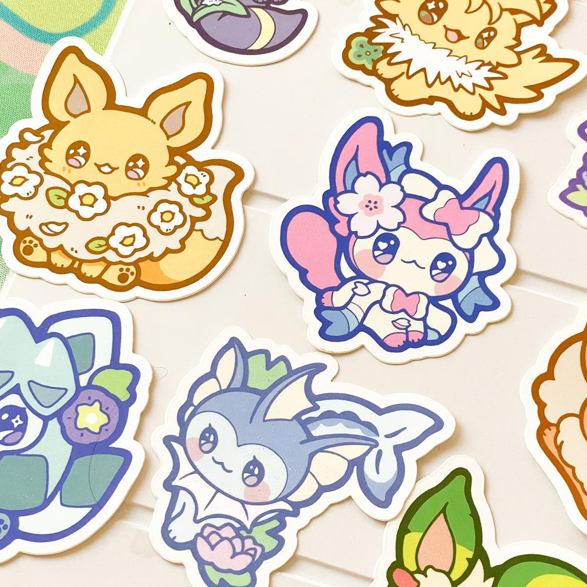 floral eeveelutions - vinyl stickers