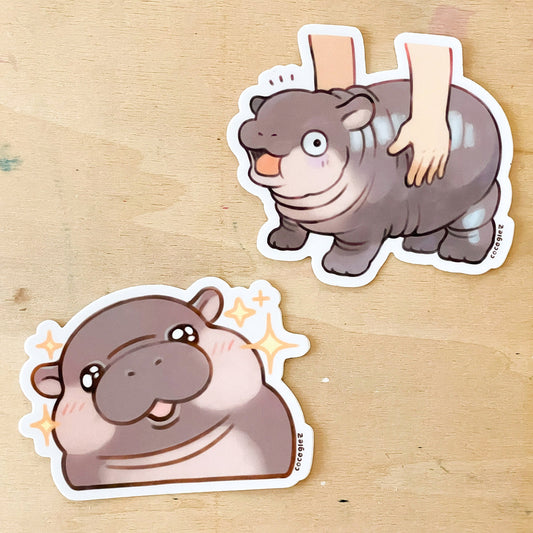 baby hippo - vinyl stickers