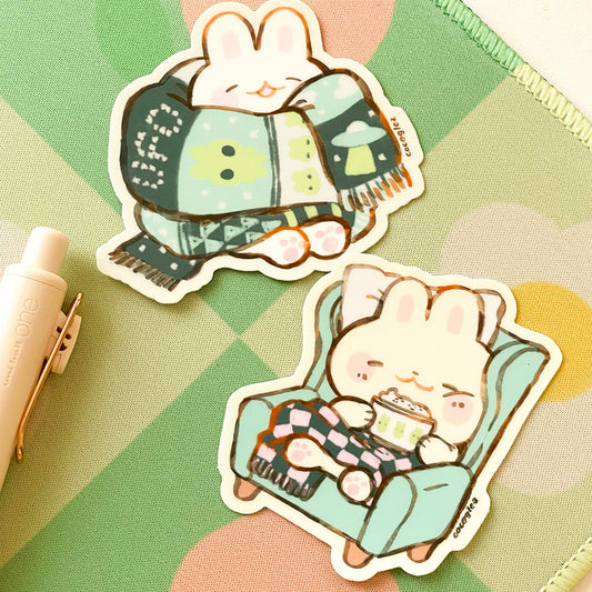 comfy bun - vinyl stickers