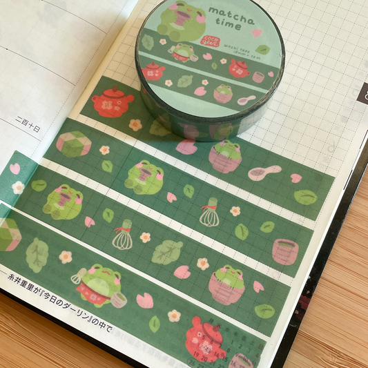 matcha frog  - washi tape