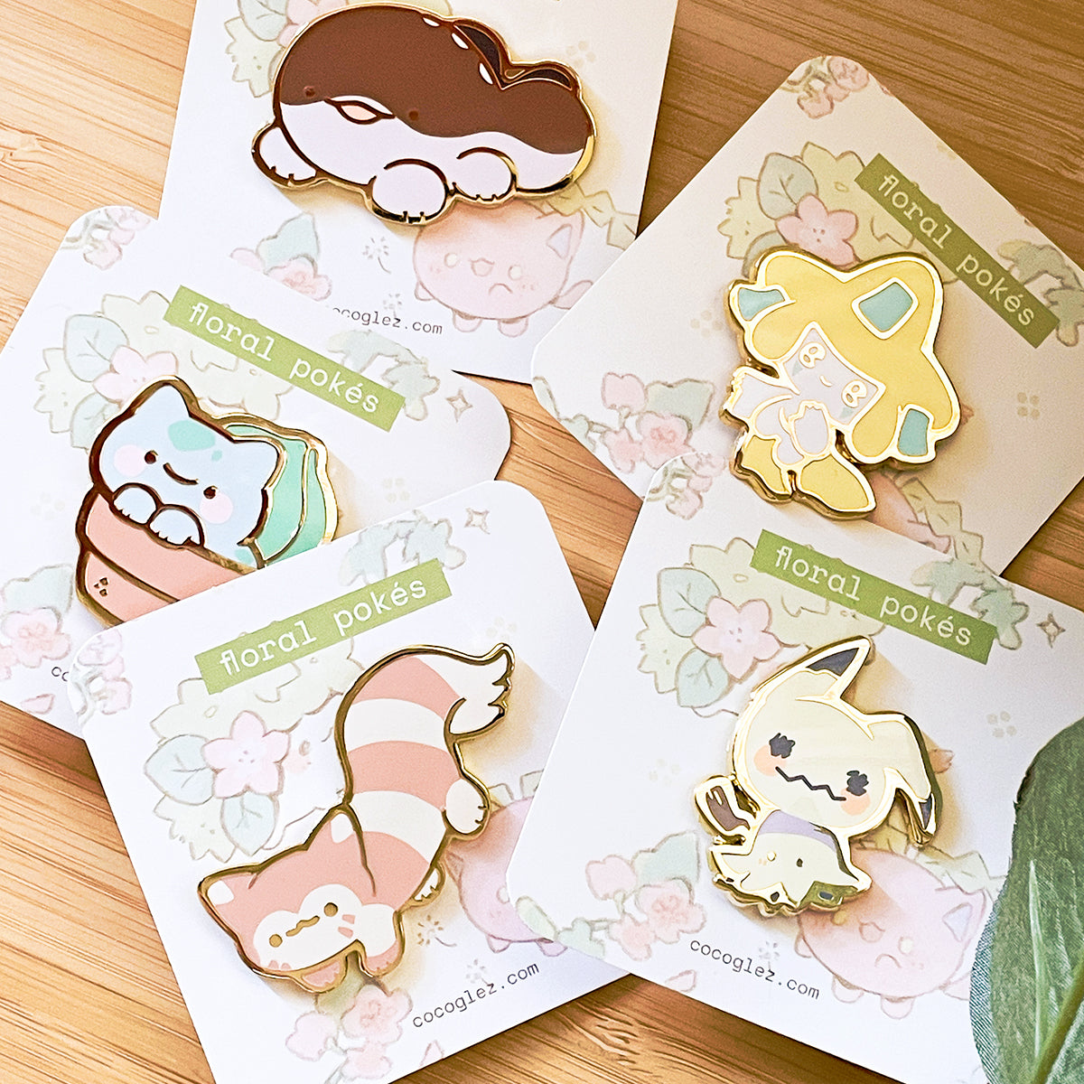 floral pokés - enamel pins