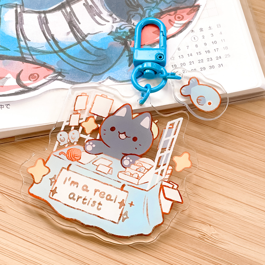 real artist (cat) - keychain