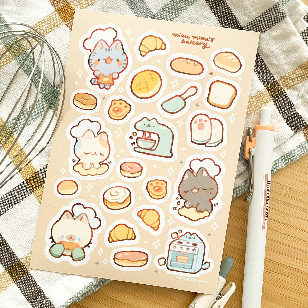 meow meow's bakery - sticker sheet