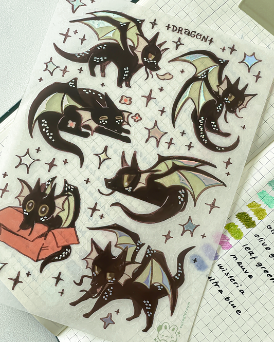 dragon - holo washi sticker sheet