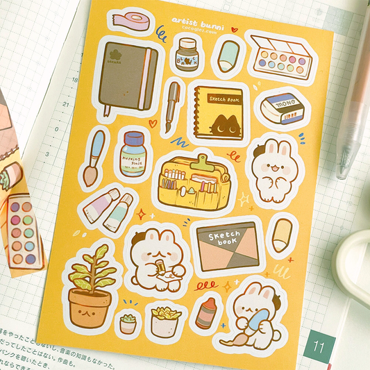 artist bunny - sticker sheet