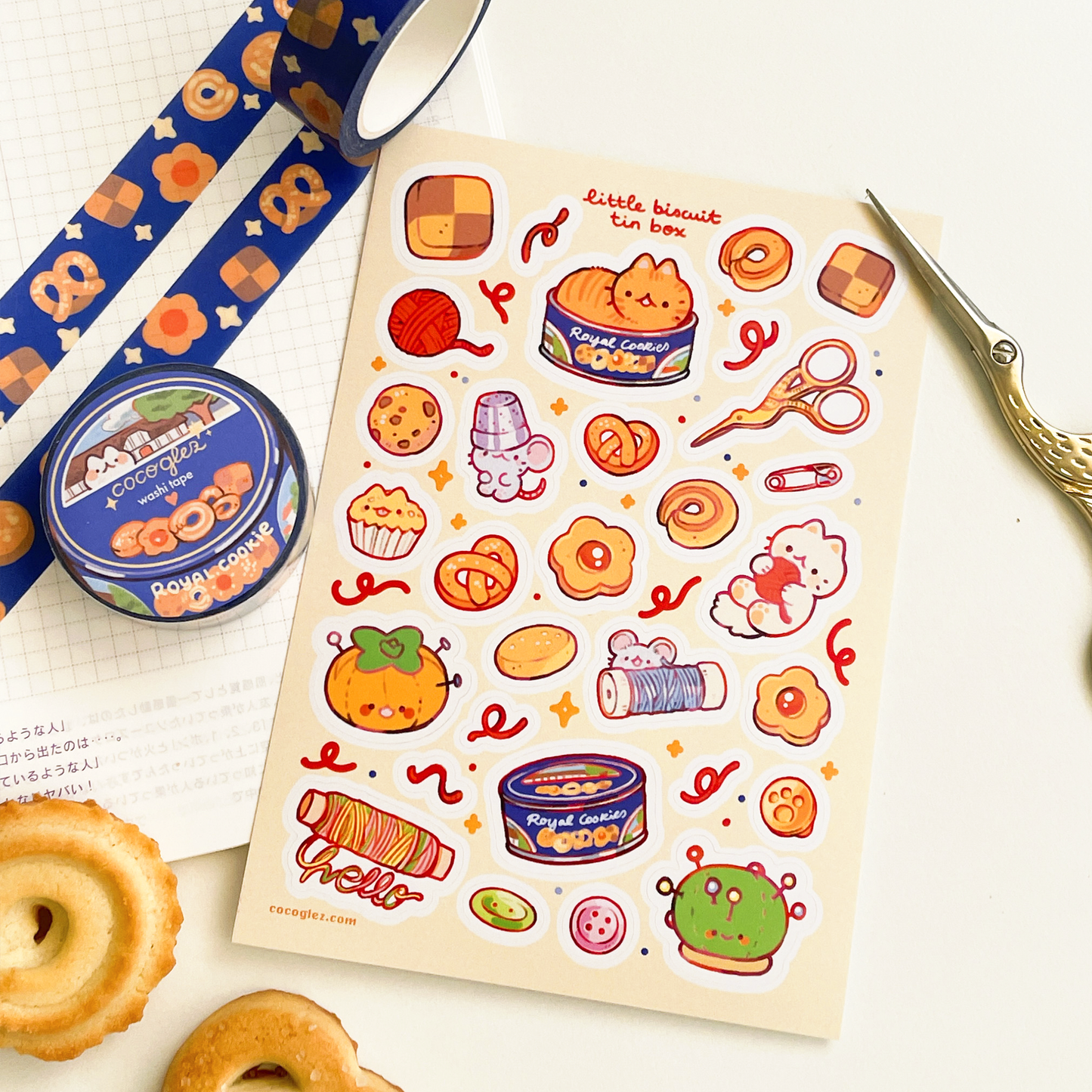 little biscuit tin box - sticker sheet