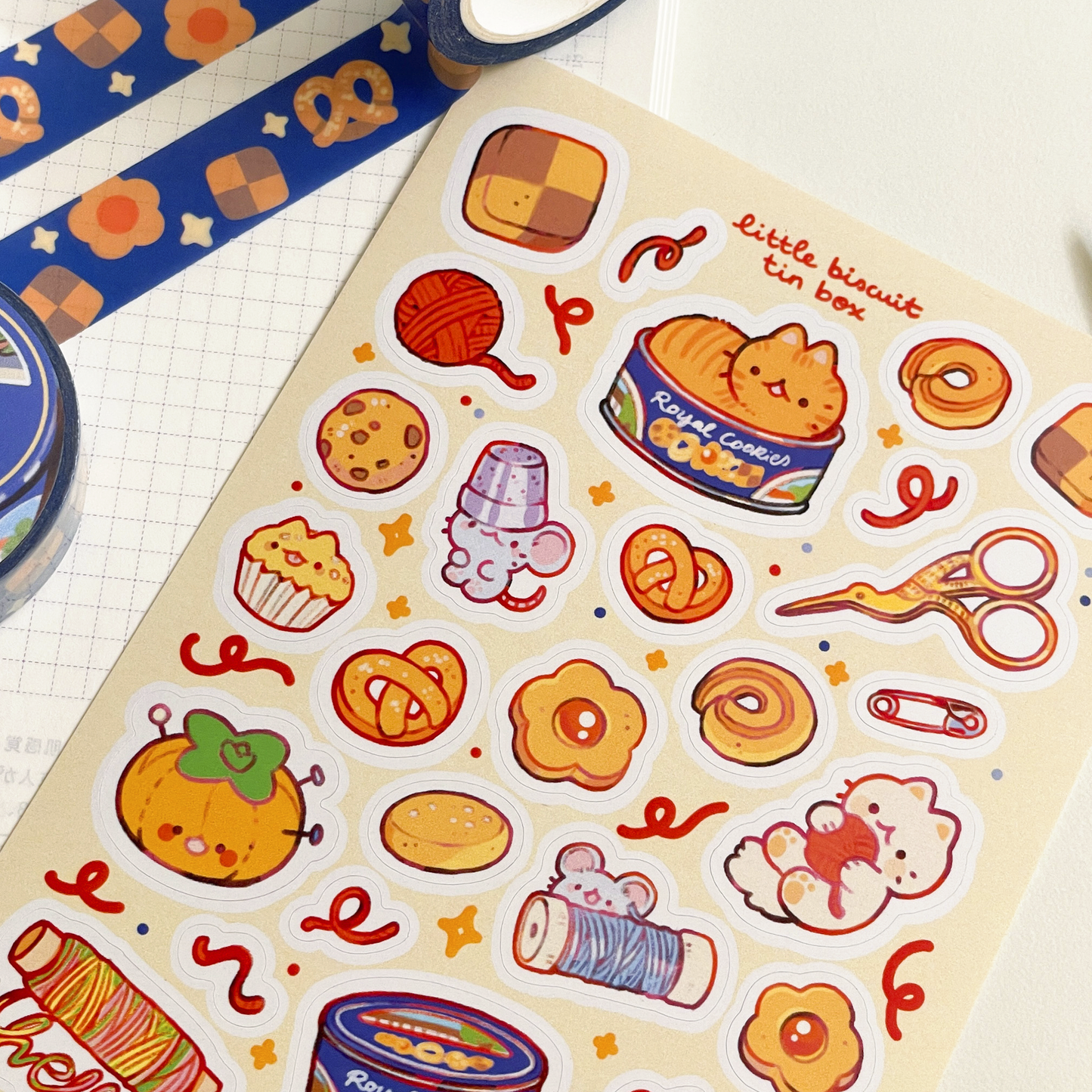 little biscuit tin box - sticker sheet