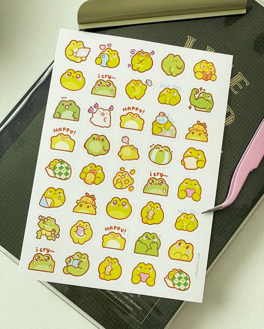 frog moods - sticker sheet