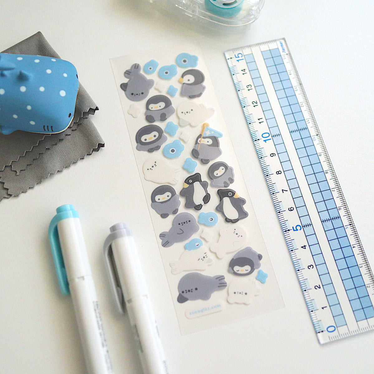 baby penguin and seal - sticker sheet