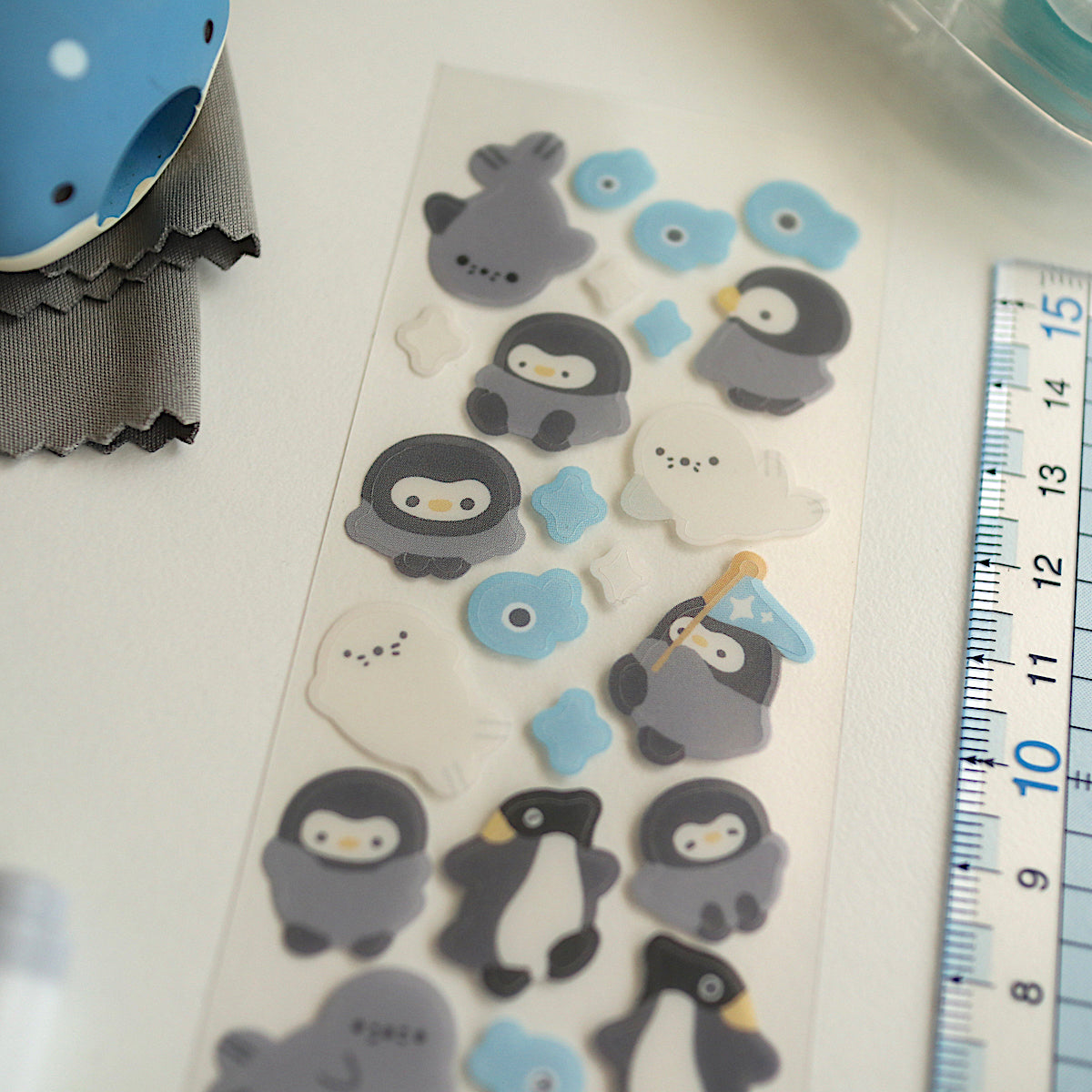 baby penguin and seal - sticker sheet